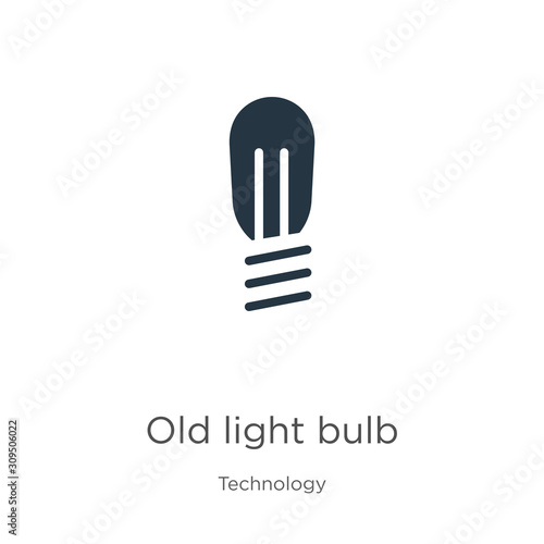 Old light bulb icon vector. Trendy flat old light bulb icon from technology collection isolated on white background. Vector illustration can be used for web and mobile graphic design, logo, eps10