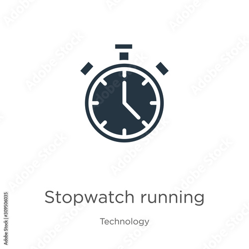 Stopwatch running icon vector. Trendy flat stopwatch running icon from technology collection isolated on white background. Vector illustration can be used for web and mobile graphic design, logo,