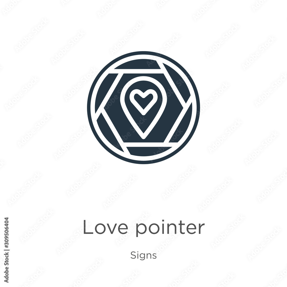 Love pointer icon vector. Trendy flat love pointer icon from signs collection isolated on white background. Vector illustration can be used for web and mobile graphic design, logo, eps10 Love pointer icon vector. Trendy flat love pointer icon from signs collection isolated on white background. Vector illustration can be used for web and mobile graphic design, logo, eps10