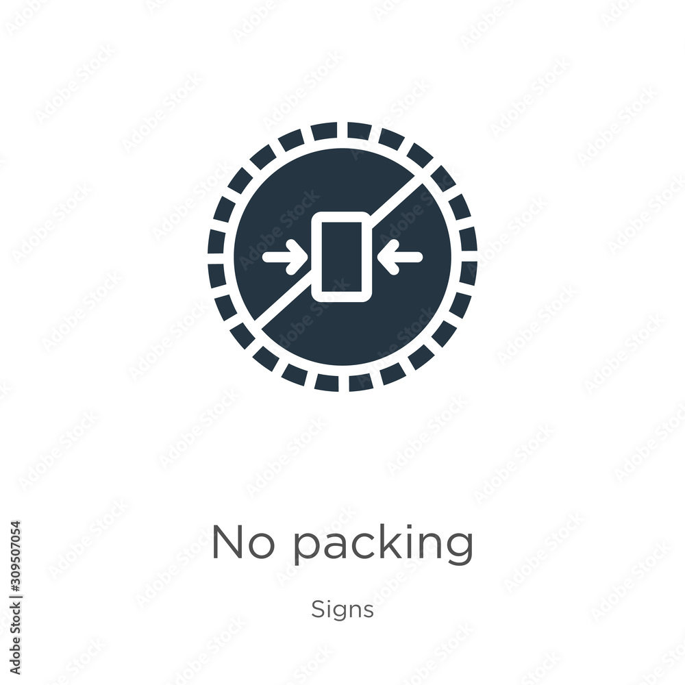 No packing icon vector. Trendy flat no packing icon from signs collection isolated on white background. Vector illustration can be used for web and mobile graphic design, logo, eps10 No packing icon vector. Trendy flat no packing icon from signs collection isolated on white background. Vector illustration can be used for web and mobile graphic design, logo, eps10