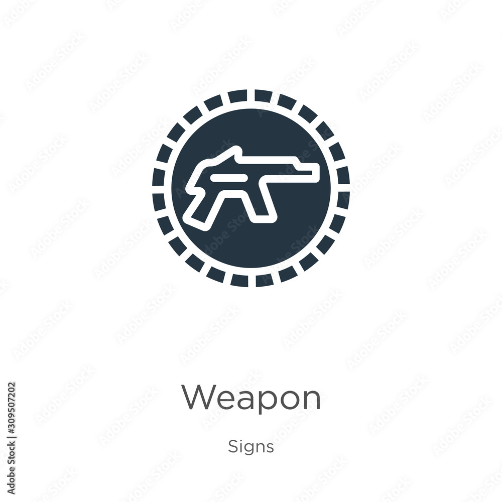 Weapon icon vector. Trendy flat weapon icon from signs collection isolated on white background. Vector illustration can be used for web and mobile graphic design, logo, eps10 Weapon icon vector. Trendy flat weapon icon from signs collection isolated on white background. Vector illustration can be used for web and mobile graphic design, logo, eps10