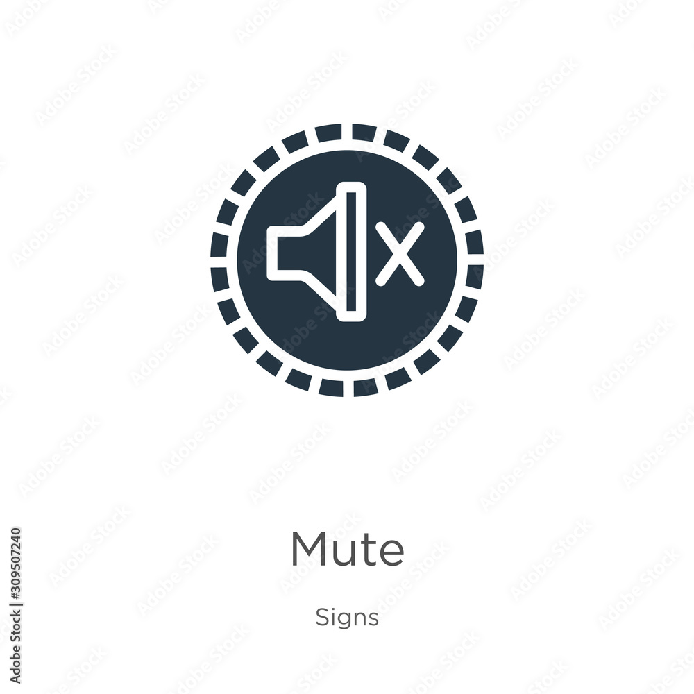 Mute icon vector. Trendy flat mute icon from signs collection isolated on white background. Vector illustration can be used for web and mobile graphic design, logo, eps10 Mute icon vector. Trendy flat mute icon from signs collection isolated on white background. Vector illustration can be used for web and mobile graphic design, logo, eps10