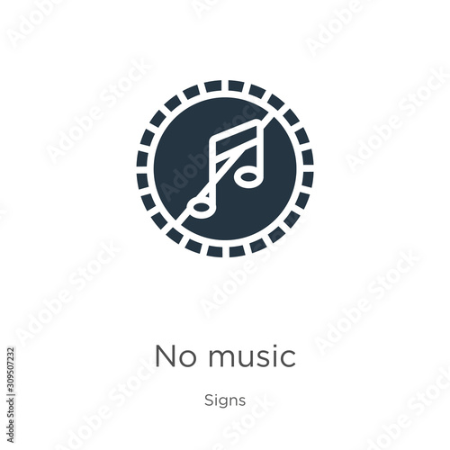 No music icon vector. Trendy flat no music icon from signs collection isolated on white background. Vector illustration can be used for web and mobile graphic design, logo, eps10