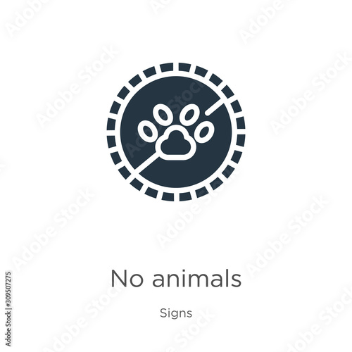 No animals icon vector. Trendy flat no animals icon from signs collection isolated on white background. Vector illustration can be used for web and mobile graphic design, logo, eps10