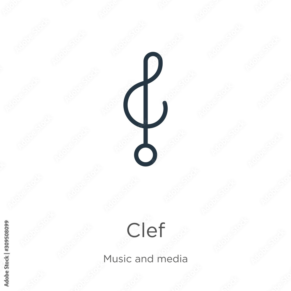 Clef icon vector. Trendy flat clef icon from music collection isolated on white background. Vector illustration can be used for web and mobile graphic design, logo, eps10 Clef icon vector. Trendy flat clef icon from music collection isolated on white background. Vector illustration can be used for web and mobile graphic design, logo, eps10