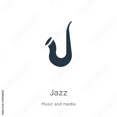 Jazz icon vector. Trendy flat jazz icon from music collection isolated on white background. Vector illustration can be used for web and mobile graphic design, logo, eps10