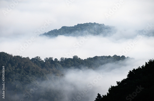 Foggy Morning in the Mountain Valleys