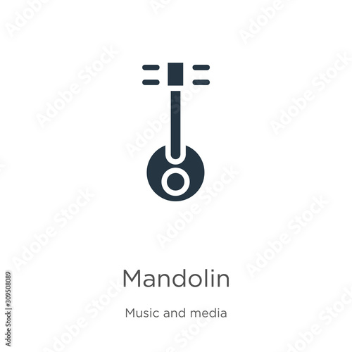 Mandolin icon vector. Trendy flat mandolin icon from music collection isolated on white background. Vector illustration can be used for web and mobile graphic design, logo, eps10