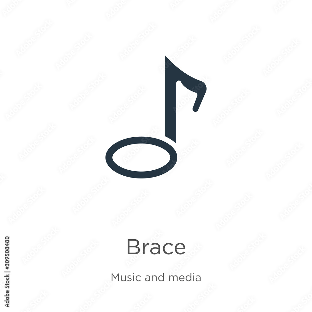 Brace icon vector. Trendy flat brace icon from music and media collection isolated on white background. Vector illustration can be used for web and mobile graphic design, logo, eps10 Brace icon vector. Trendy flat brace icon from music and media collection isolated on white background. Vector illustration can be used for web and mobile graphic design, logo, eps10