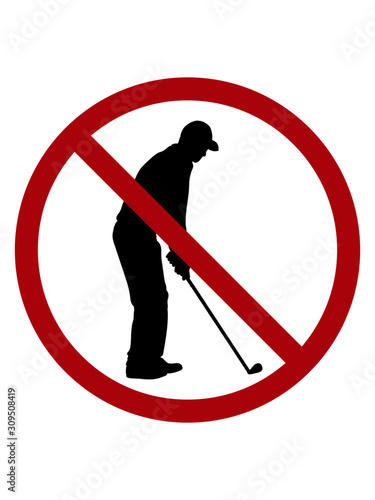 Verboten Schild Golf 