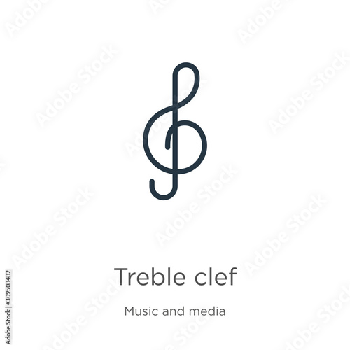 Treble clef icon vector. Trendy flat treble clef icon from music and media collection isolated on white background. Vector illustration can be used for web and mobile graphic design, logo, eps10