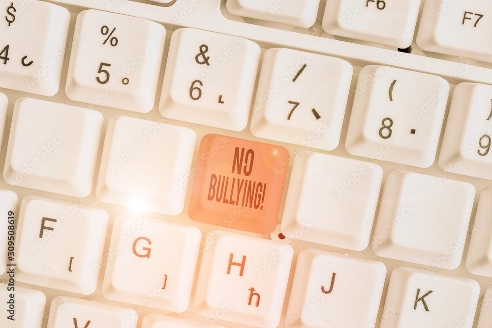 Word writing text No Bullying. Business photo showcasing stop aggressive behavior among children power imbalance Word writing text No Bullying. Business photo showcasing stop aggressive behavior among children power imbalance