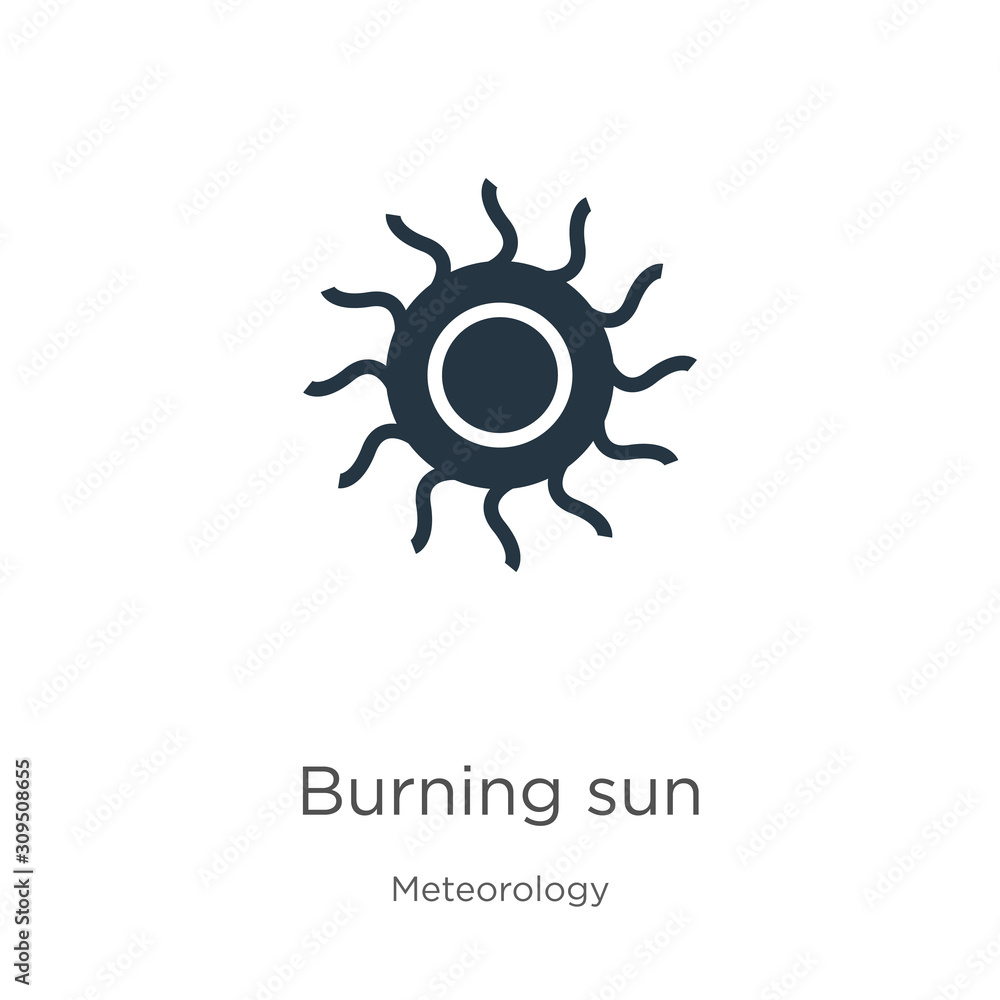 Fototapeta premium Burning sun icon vector. Trendy flat burning sun icon from meteorology collection isolated on white background. Vector illustration can be used for web and mobile graphic design, logo, eps10