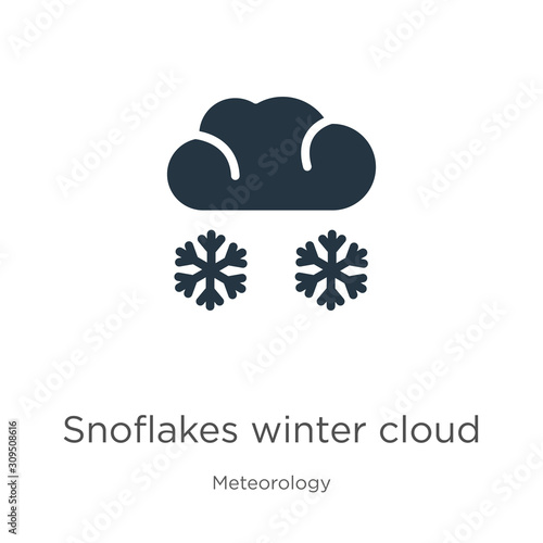 Snoflakes winter cloud icon vector. Trendy flat snoflakes winter cloud icon from meteorology collection isolated on white background. Vector illustration can be used for web and mobile graphic design,