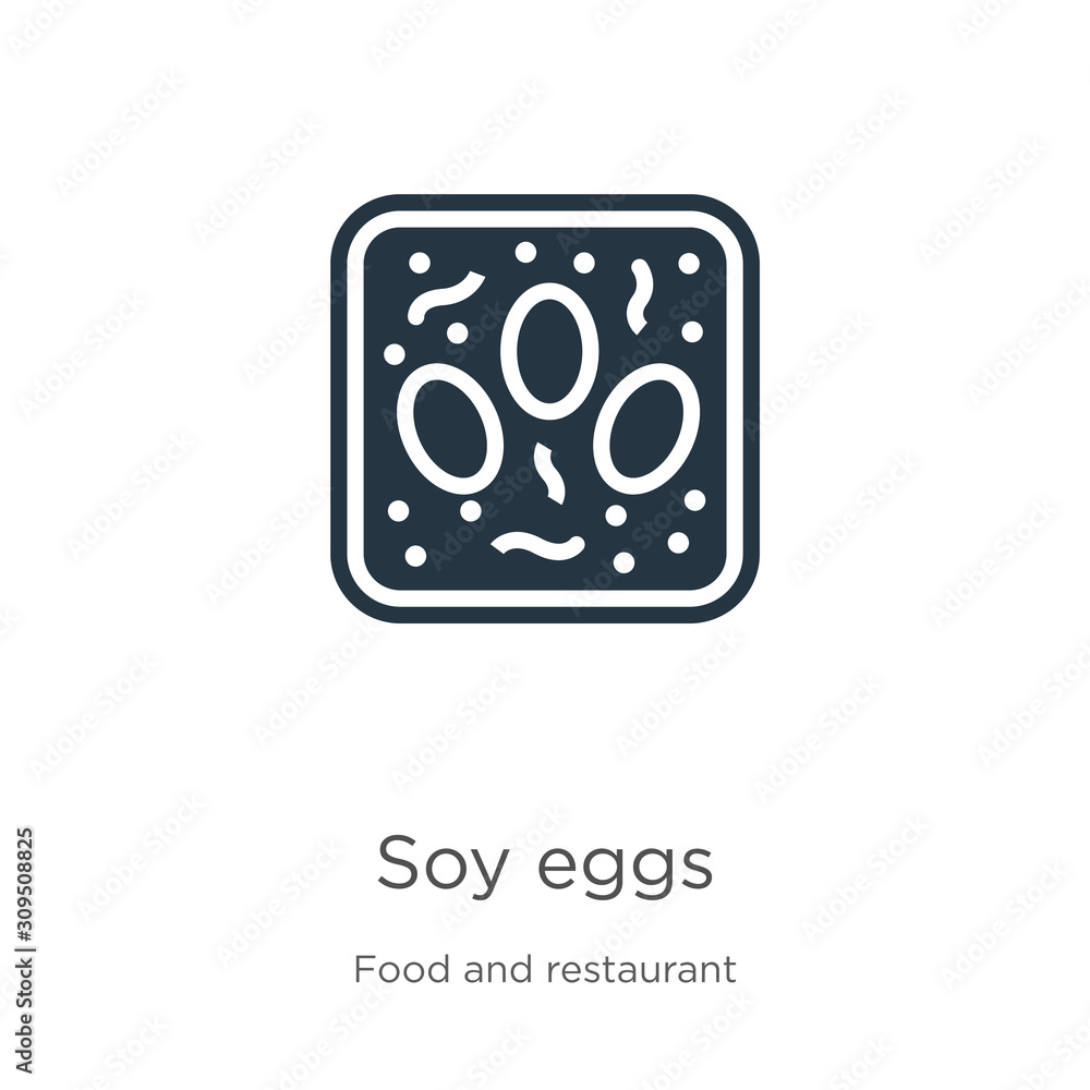 Soy eggs icon vector. Trendy flat soy eggs icon from food and restaurant collection isolated on white background. Vector illustration can be used for web and mobile graphic design, logo, eps10 Soy eggs icon vector. Trendy flat soy eggs icon from food and restaurant collection isolated on white background. Vector illustration can be used for web and mobile graphic design, logo, eps10