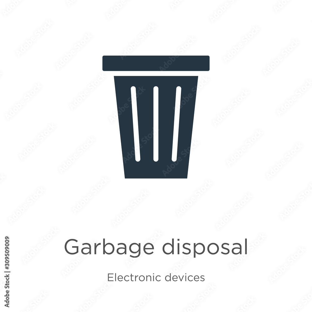 Garbage disposal icon vector. Trendy flat garbage disposal icon from electronic devices collection isolated on white background. Vector illustration can be used for web and mobile graphic design, Garbage disposal icon vector. Trendy flat garbage disposal icon from electronic devices collection isolated on white background. Vector illustration can be used for web and mobile graphic design,