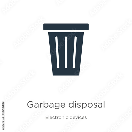 Garbage disposal icon vector. Trendy flat garbage disposal icon from electronic devices collection isolated on white background. Vector illustration can be used for web and mobile graphic design,