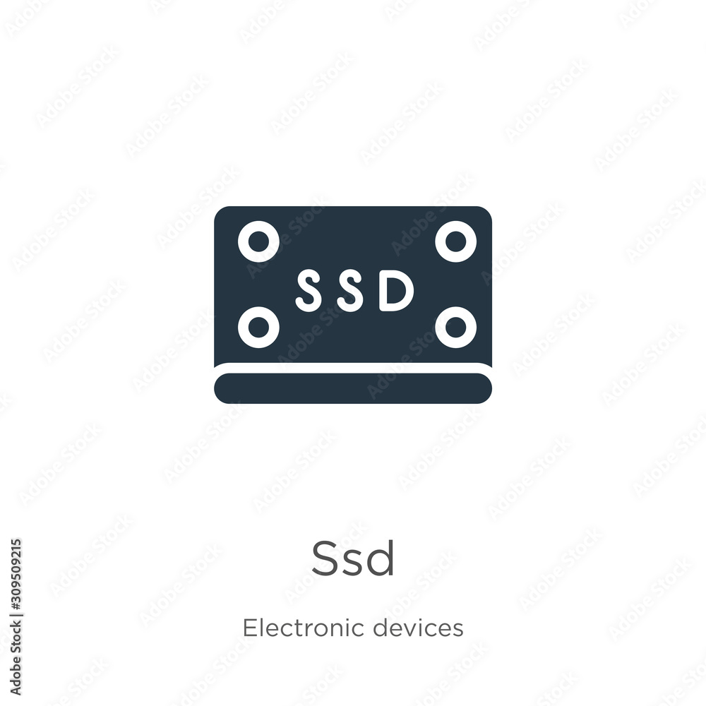 Ssd icon vector. Trendy flat ssd icon from electronic devices collection  isolated on white background. Vector illustration can be used for web and  mobile graphic design, logo, eps10 vector de Stock