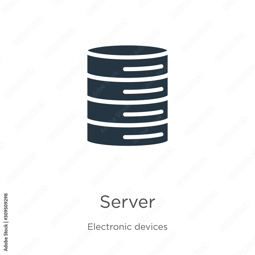 Server icon vector. Trendy flat server icon from electronic devices collection isolated on white background. Vector illustration can be used for web and mobile graphic design, logo, eps10 Server icon vector. Trendy flat server icon from electronic devices collection isolated on white background. Vector illustration can be used for web and mobile graphic design, logo, eps10
