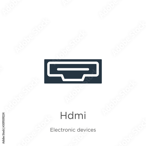 Hdmi icon vector. Trendy flat hdmi icon from electronic devices collection isolated on white background. Vector illustration can be used for web and mobile graphic design, logo, eps10
