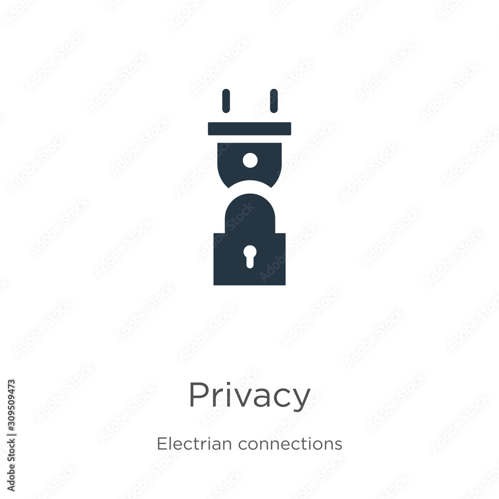 Privacy icon vector. Trendy flat privacy icon from electrian connections collection isolated on white background. Vector illustration can be used for web and mobile graphic design, logo, eps10 Privacy icon vector. Trendy flat privacy icon from electrian connections collection isolated on white background. Vector illustration can be used for web and mobile graphic design, logo, eps10