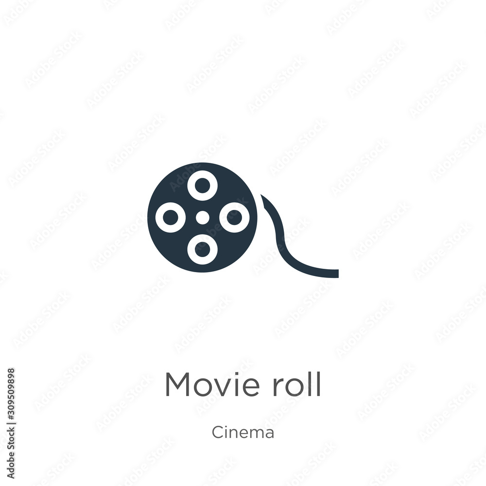 Movie roll icon vector. Trendy flat movie roll icon from cinema collection isolated on white background. Vector illustration can be used for web and mobile graphic design, logo, eps10 Movie roll icon vector. Trendy flat movie roll icon from cinema collection isolated on white background. Vector illustration can be used for web and mobile graphic design, logo, eps10