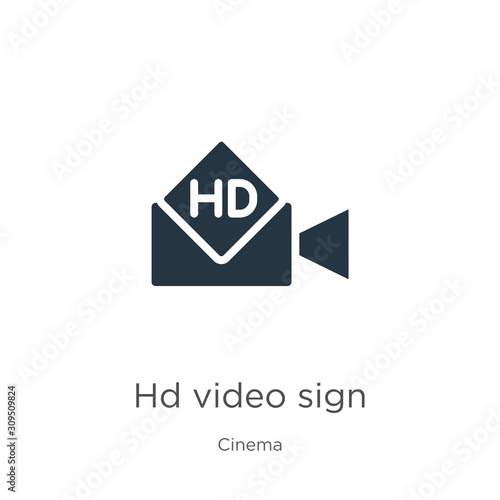 Hd video sign icon vector. Trendy flat hd video sign icon from cinema collection isolated on white background. Vector illustration can be used for web and mobile graphic design, logo, eps10