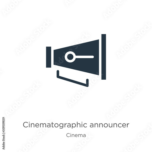 Cinematographic announcer icon vector. Trendy flat cinematographic announcer icon from cinema collection isolated on white background. Vector illustration can be used for web and mobile graphic