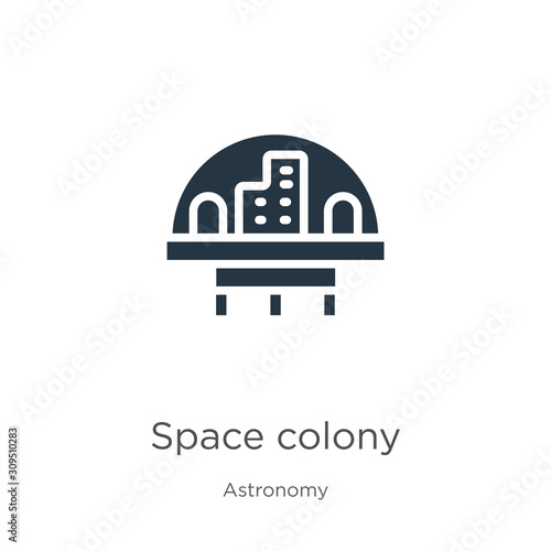 Space colony icon vector. Trendy flat space colony icon from astronomy collection isolated on white background. Vector illustration can be used for web and mobile graphic design, logo, eps10