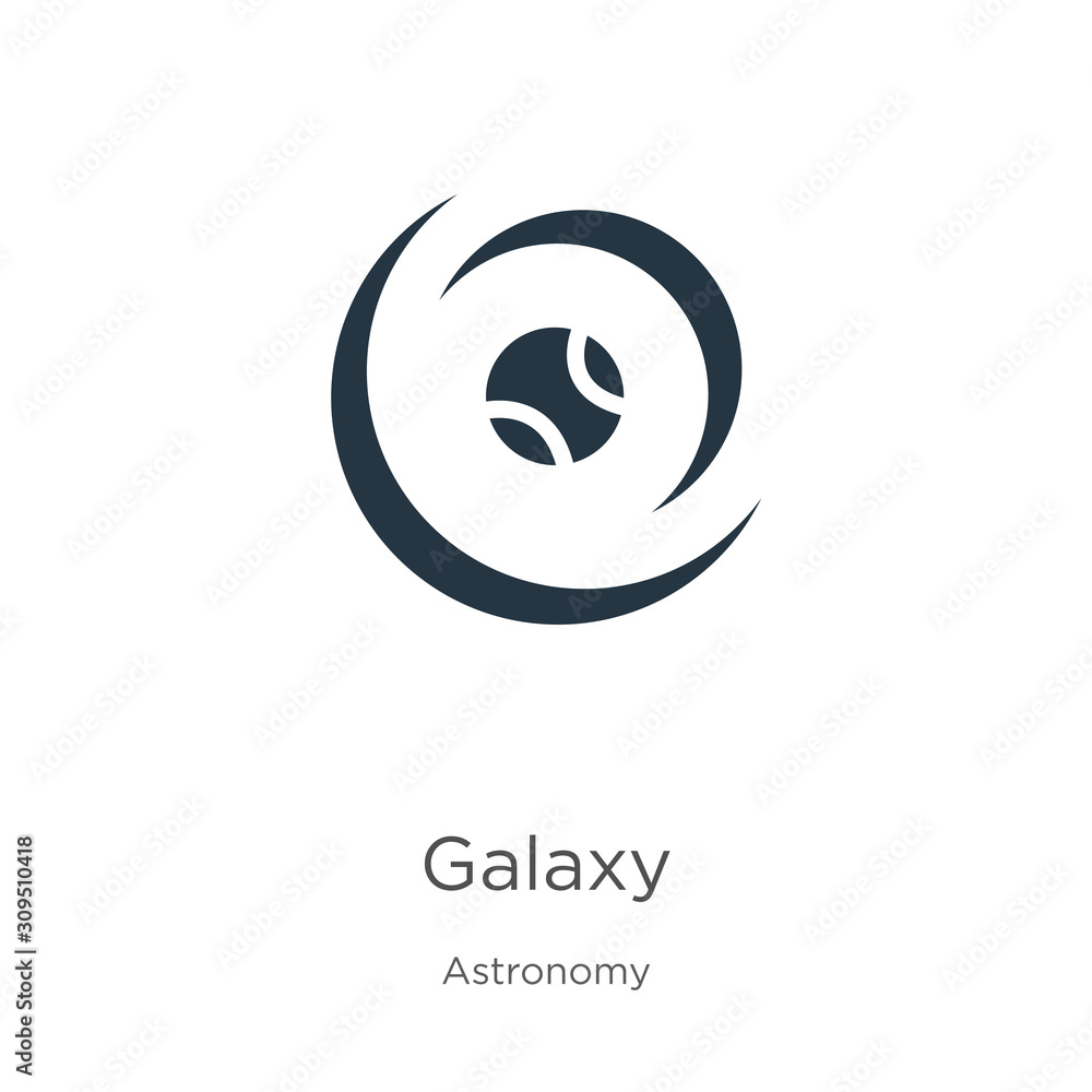 Galaxy icon vector. Trendy flat galaxy icon from astronomy collection isolated on white background. Vector illustration can be used for web and mobile graphic design, logo, eps10 Galaxy icon vector. Trendy flat galaxy icon from astronomy collection isolated on white background. Vector illustration can be used for web and mobile graphic design, logo, eps10