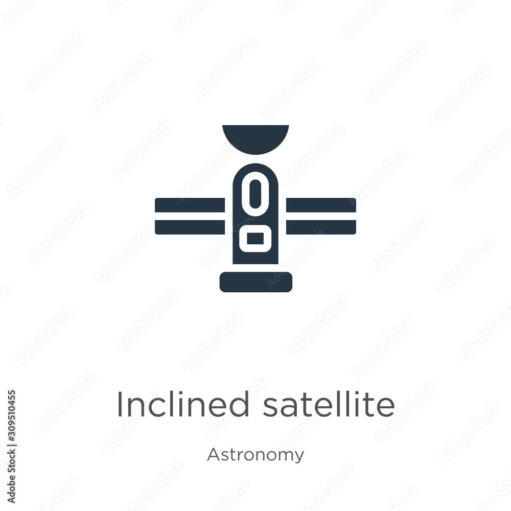 Inclined satellite icon vector. Trendy flat inclined satellite icon from astronomy collection isolated on white background. Vector illustration can be used for web and mobile graphic design, logo, Inclined satellite icon vector. Trendy flat inclined satellite icon from astronomy collection isolated on white background. Vector illustration can be used for web and mobile graphic design, logo,