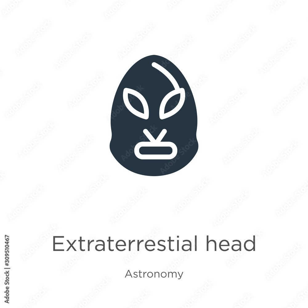 Extraterrestial head icon vector. Trendy flat extraterrestial head icon from astronomy collection isolated on white background. Vector illustration can be used for web and mobile graphic design, logo, Extraterrestial head icon vector. Trendy flat extraterrestial head icon from astronomy collection isolated on white background. Vector illustration can be used for web and mobile graphic design, logo,