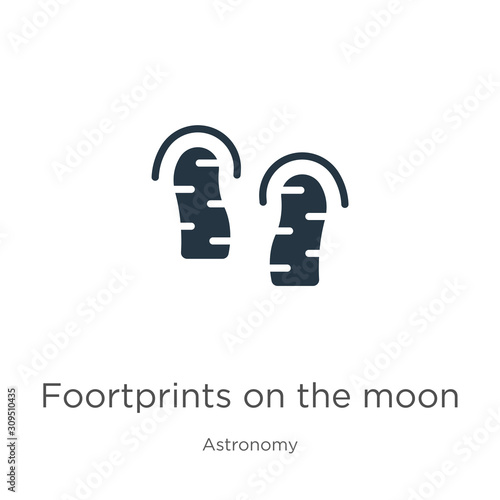 Foortprints on the moon icon vector. Trendy flat foortprints on the moon icon from astronomy collection isolated on white background. Vector illustration can be used for web and mobile graphic design,