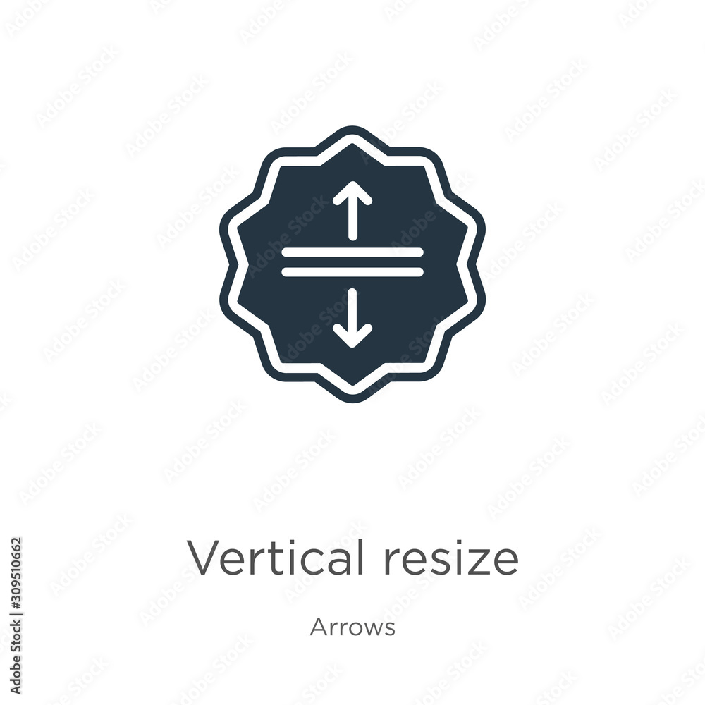 Vertical resize icon vector. Trendy flat vertical resize icon from arrows collection isolated on white background. Vector illustration can be used for web and mobile graphic design, logo, eps10 Vertical resize icon vector. Trendy flat vertical resize icon from arrows collection isolated on white background. Vector illustration can be used for web and mobile graphic design, logo, eps10