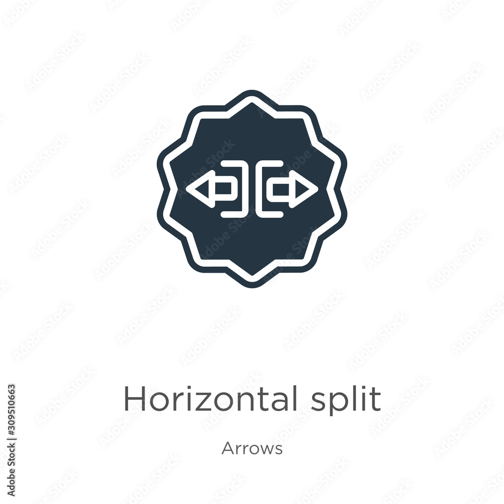 Horizontal split icon vector. Trendy flat horizontal split icon from arrows collection isolated on white background. Vector illustration can be used for web and mobile graphic design, logo, eps10 Horizontal split icon vector. Trendy flat horizontal split icon from arrows collection isolated on white background. Vector illustration can be used for web and mobile graphic design, logo, eps10
