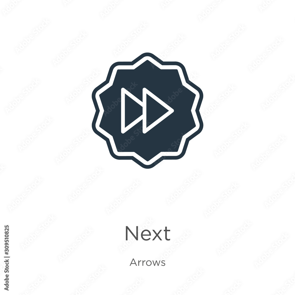 Fototapeta premium Next icon vector. Trendy flat next icon from arrows collection isolated on white background. Vector illustration can be used for web and mobile graphic design, logo, eps10
