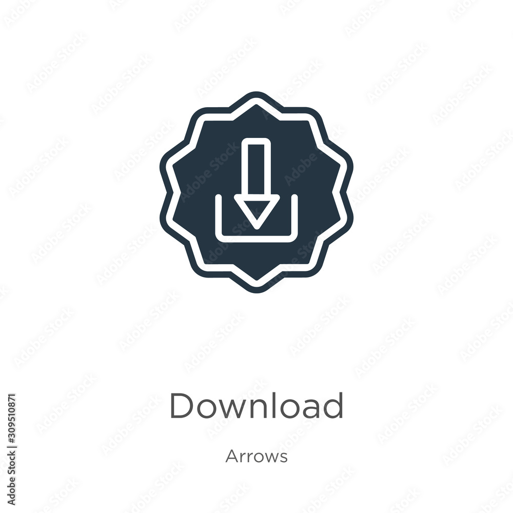 Download icon vector. Trendy flat download icon from arrows collection isolated on white background. Vector illustration can be used for web and mobile graphic design, logo, eps10 Download icon vector. Trendy flat download icon from arrows collection isolated on white background. Vector illustration can be used for web and mobile graphic design, logo, eps10