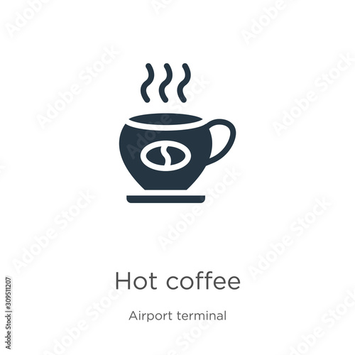 Hot coffee icon vector. Trendy flat hot coffee icon from airport terminal collection isolated on white background. Vector illustration can be used for web and mobile graphic design, logo, eps10