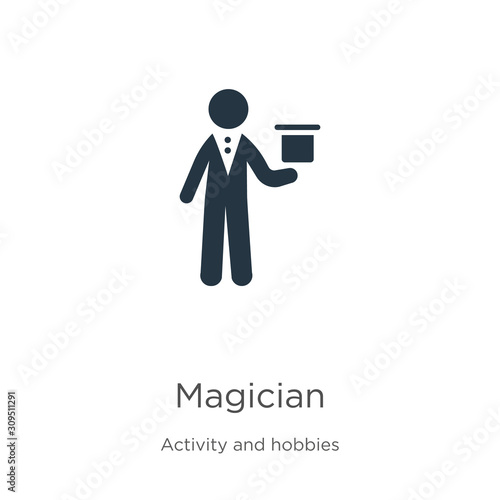 Magician icon vector. Trendy flat magician icon from outdoor activities collection isolated on white background. Vector illustration can be used for web and mobile graphic design, logo, eps10