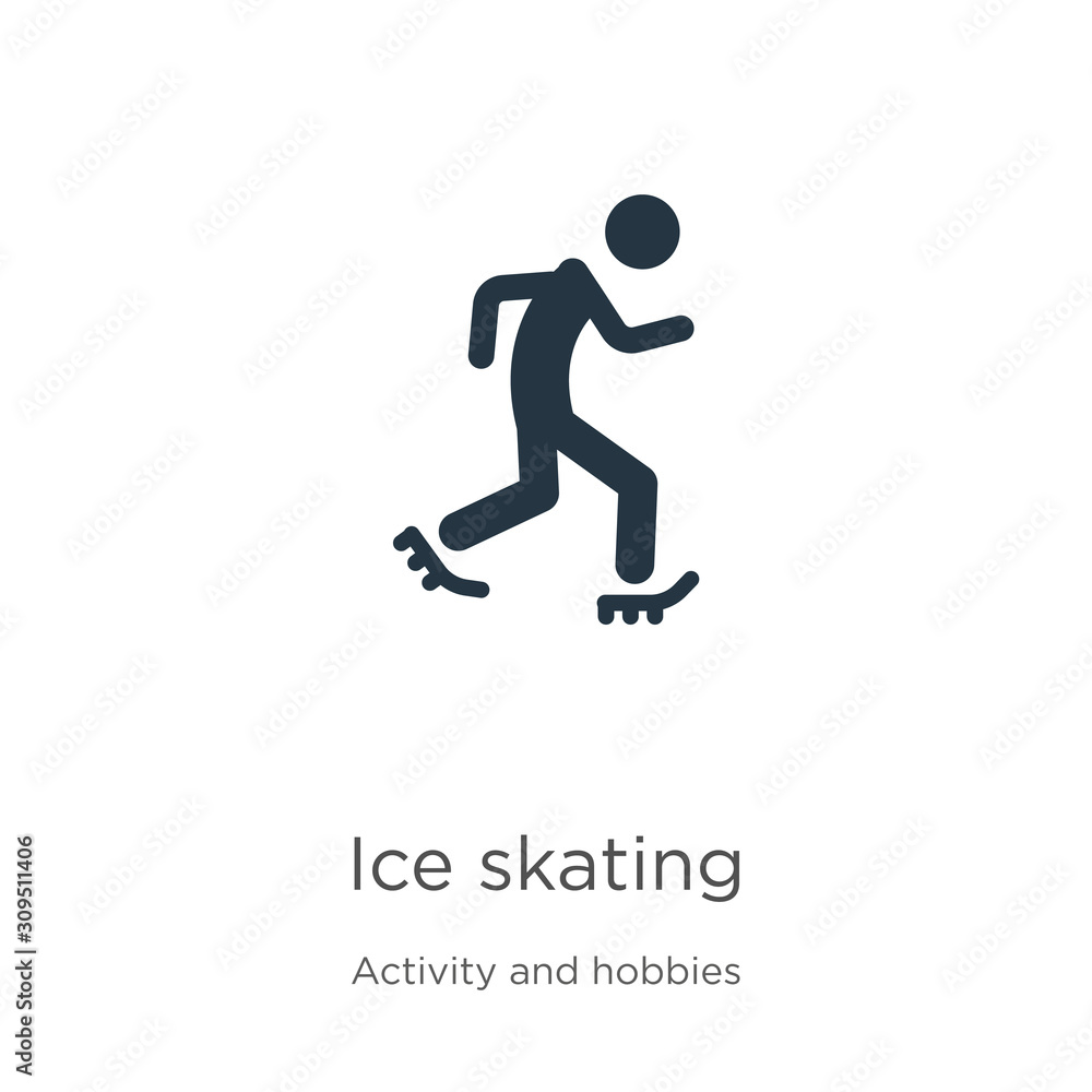 Ice skating icon vector. Trendy flat ice skating icon from activities collection isolated on white background. Vector illustration can be used for web and mobile graphic design, logo, eps10 Ice skating icon vector. Trendy flat ice skating icon from activities collection isolated on white background. Vector illustration can be used for web and mobile graphic design, logo, eps10