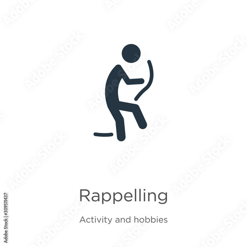 Rappelling icon vector. Trendy flat rappelling icon from activity and hobbies collection isolated on white background. Vector illustration can be used for web and mobile graphic design, logo, eps10