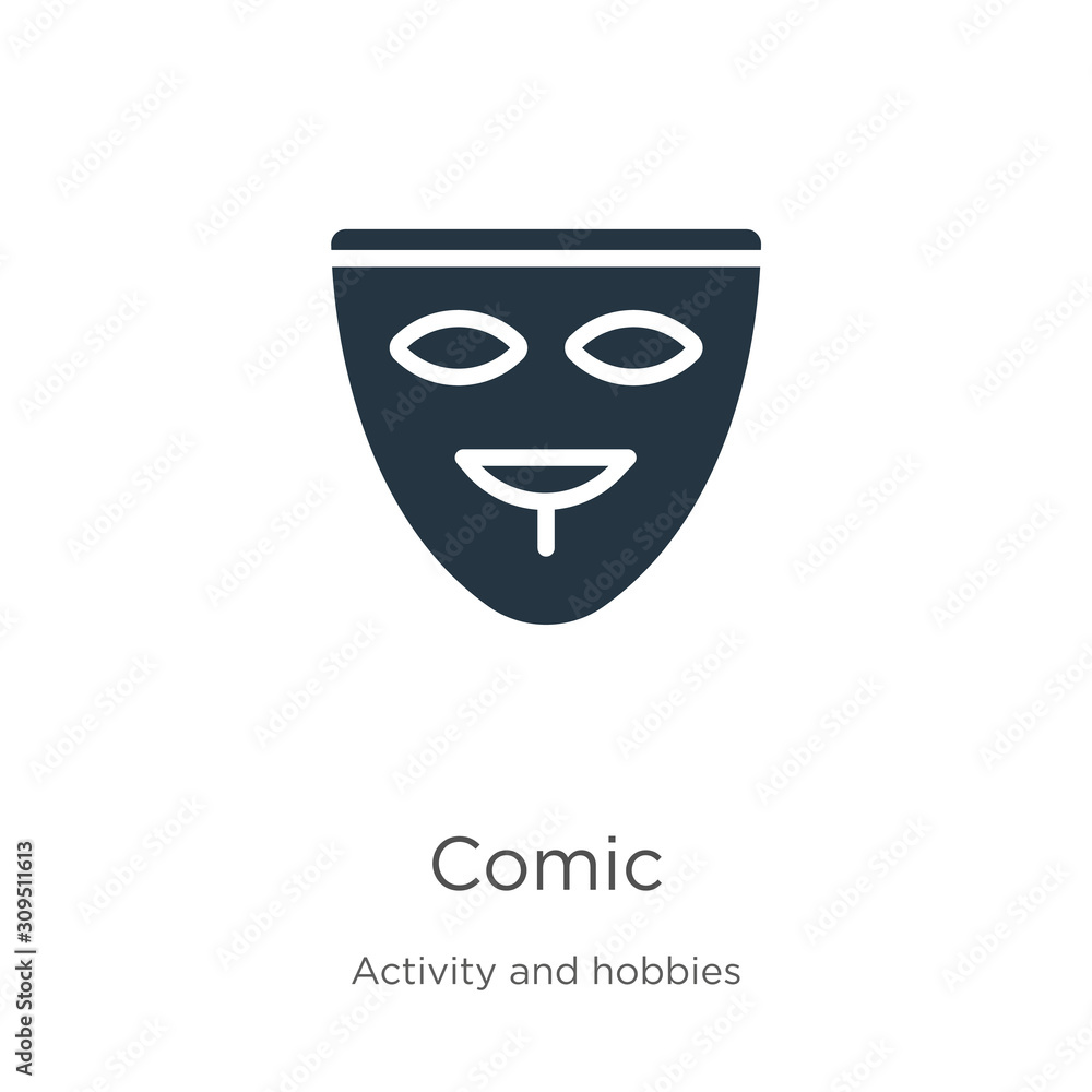 Comic icon vector. Trendy flat comic icon from activity and hobbies collection isolated on white background. Vector illustration can be used for web and mobile graphic design, logo, eps10