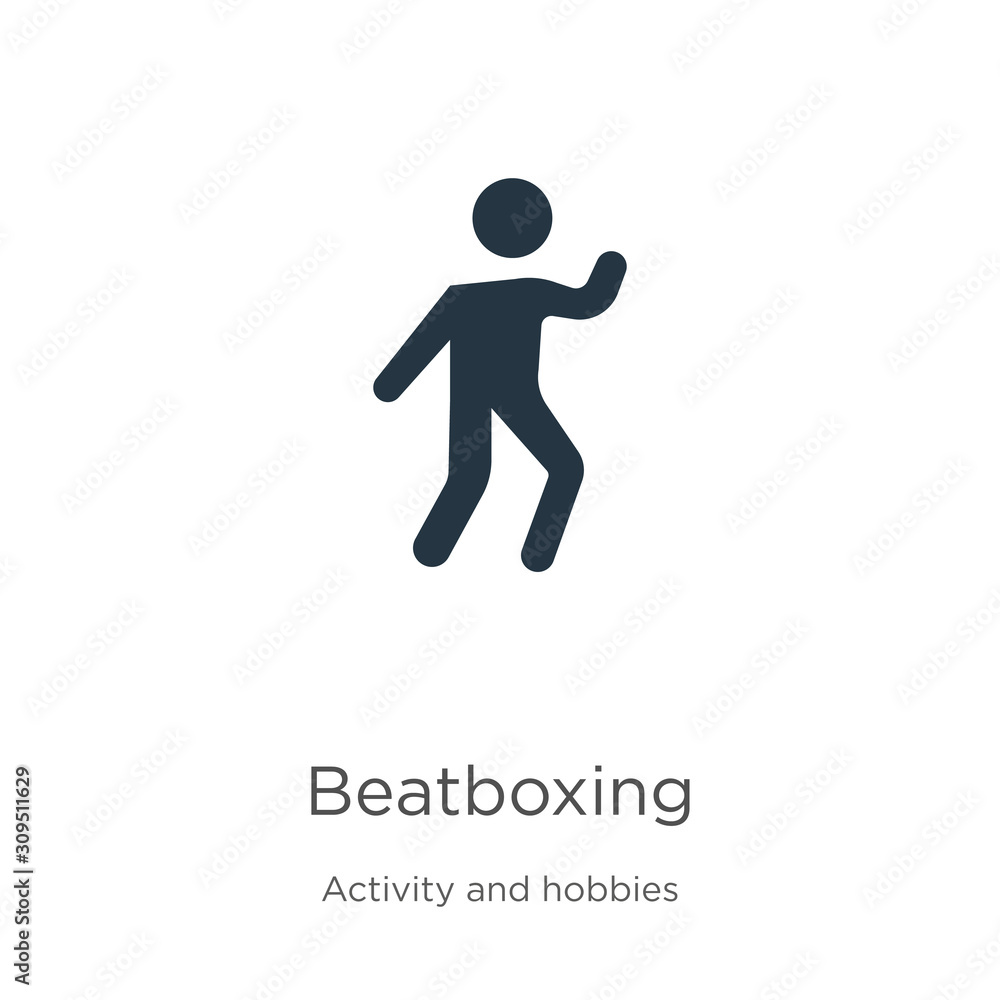 Beatboxing icon vector. Trendy flat beatboxing icon from activity and hobbies collection isolated on white background. Vector illustration can be used for web and mobile graphic design, logo, eps10 Beatboxing icon vector. Trendy flat beatboxing icon from activity and hobbies collection isolated on white background. Vector illustration can be used for web and mobile graphic design, logo, eps10