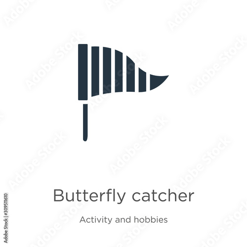 Butterfly catcher icon vector. Trendy flat butterfly catcher icon from activity and hobbies collection isolated on white background. Vector illustration can be used for web and mobile graphic design,