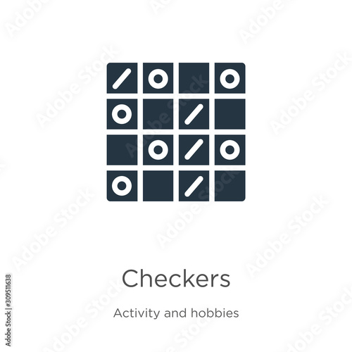 Checkers icon vector. Trendy flat checkers icon from activity and hobbies collection isolated on white background. Vector illustration can be used for web and mobile graphic design, logo, eps10