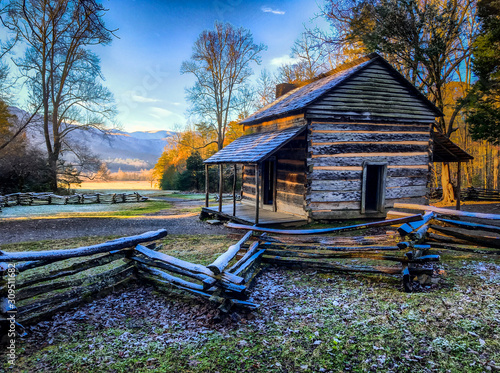 old wooden house in the forest