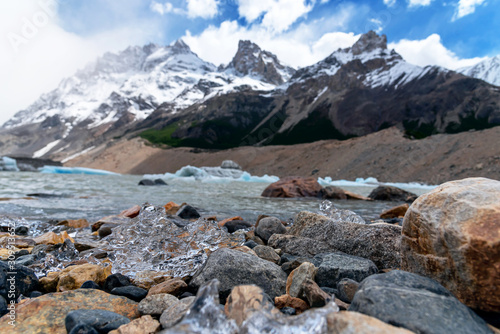 Ice floes in Laguna Torre, Glaciers National Park in El Chalten, Patagonia, Argentina