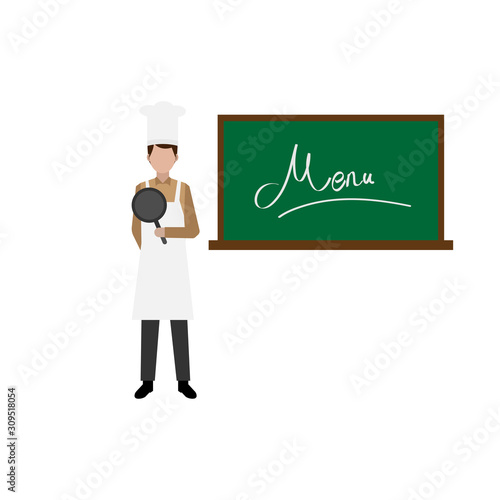 flat design of a professional chef