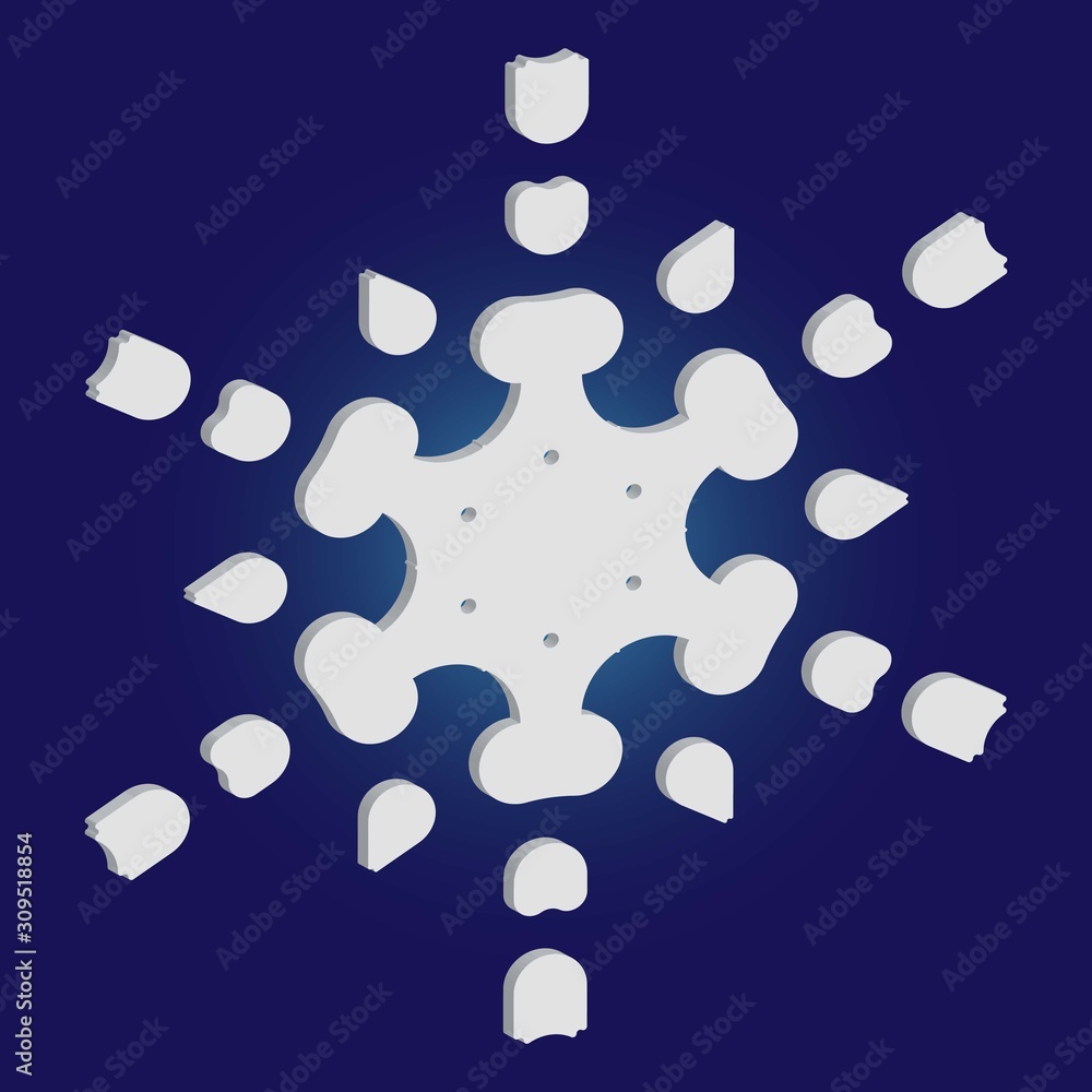 Christmas paper snowflake on blue background. Christmas paper snowflake on blue background.