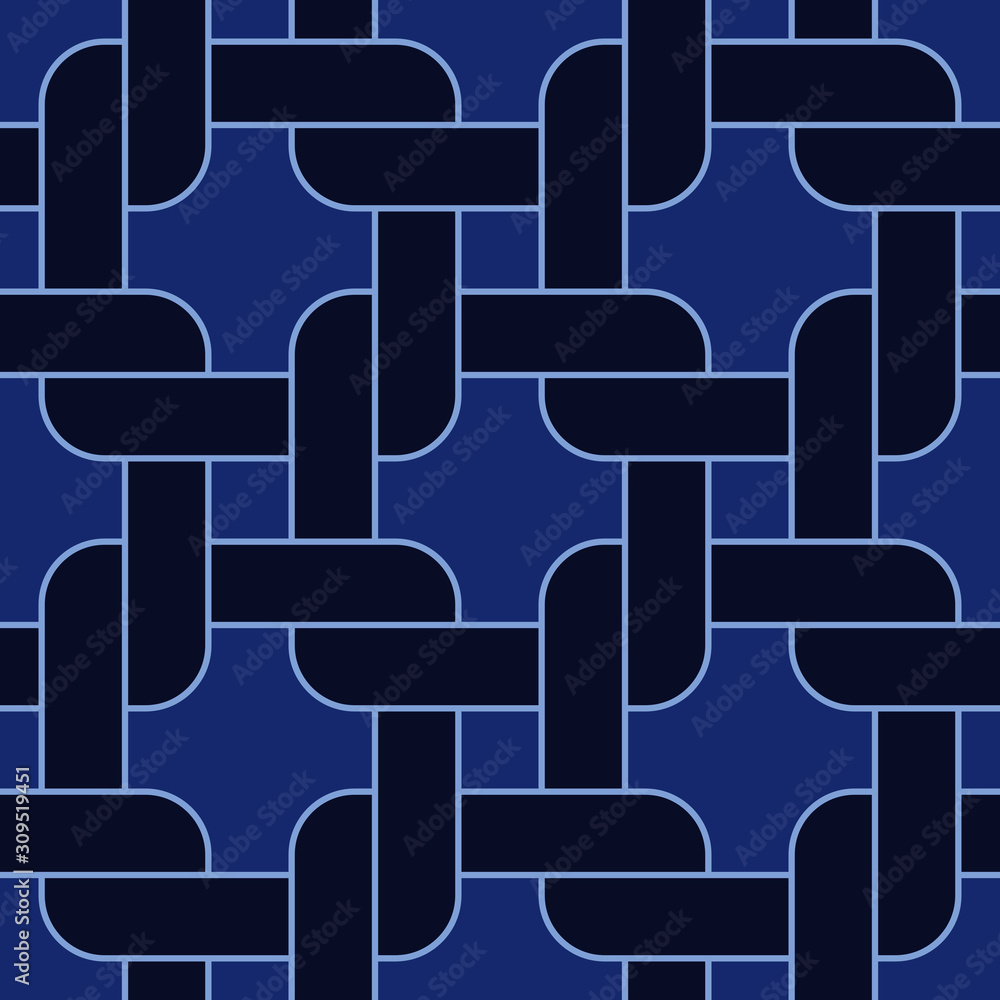 Woven square tile design in seamless repeat